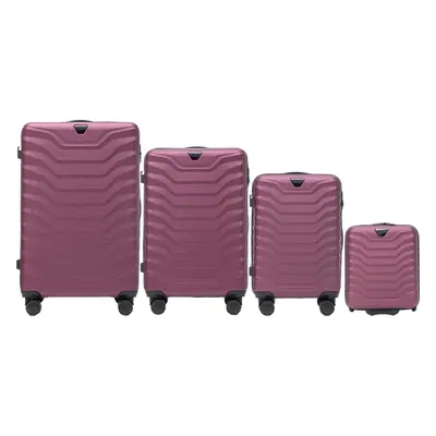 Tmavě růžová 4dílná PEAFOWL PEA01, Set of 4 suitcases (L,M,S,XXS) Wings, Burgundy