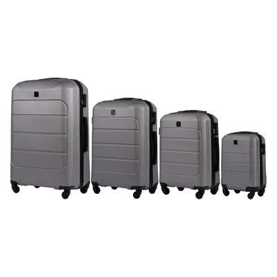 Grafitově šedá sada 4 skořepinových kufrů GAN01, Luggage 4 sets (L,M,S,XS) Wings, Titan Blue