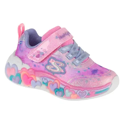 Růžovo-fialové dětské svítící boty Skechers Eternal Heart Lights 302696N-LPMT