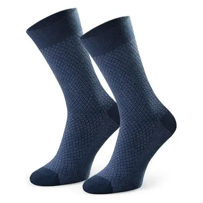 Tmavě modré pánské vysoké ponožky Art.011 ED001, NAVY BLUE