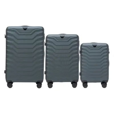 Tmavě zelená 3dílná PEAFOWL PEA01, Set of 3 suitcases (L,M,S) Wings, Dark green