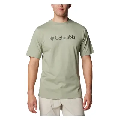 Khaki pánské tričko s krátkým rukávem Columbia CSC Basic Logo SS Tee 1680053354