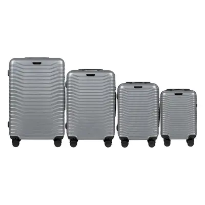 Stříbrná sada cestovních kufrů SEA EAGLE PC140, Set of 4 suitcases (L,M,S,XS)