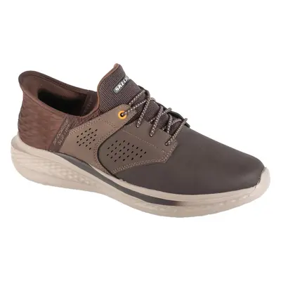 Hnědé pánské kožené tenisky Skechers Slip-Ins: Slade - Macklin 210890-CHOC