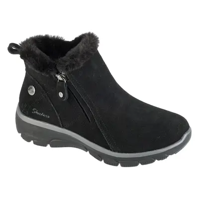 Černé semišové dámské kotníkové boty Skechers Easy Going - High Zip 2 168042-BBK