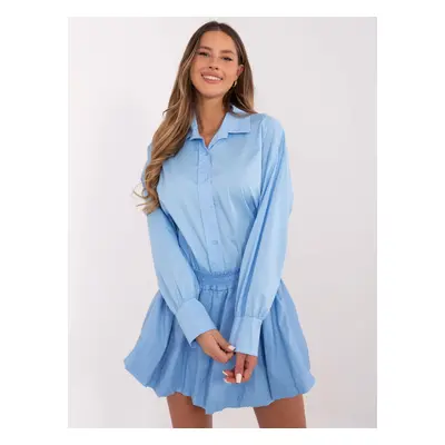 Světle modrá oversize košile s mašlí na zádech MI-KS-C248.34-light blue