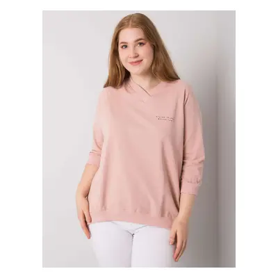 Růžová mikina bez kapuce -RV-BL-6852.22P-dark pink