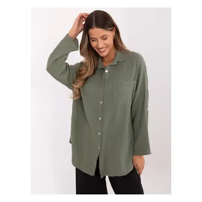 Khaki dámská mušelínová košile MO-KS-9368.98-khaki