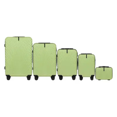 Pistaciová sada cestovních kufrů WINGS SWAN SN120-5, Set of 5 suitcases (L,M,S,XS,BC) Wings ABS+