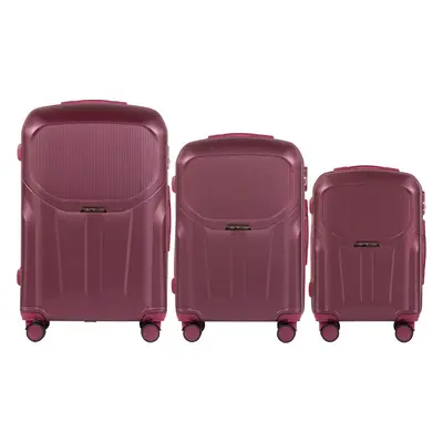 Vínová sada cestovních kufrů PREDATOR PDT01-3. Luggage 3 sets (L,M,S) Wings, Burgundy