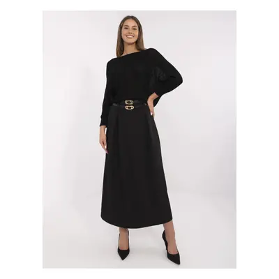 Černá dámská maxi sukně s páskem MI-SD-88660.83-black