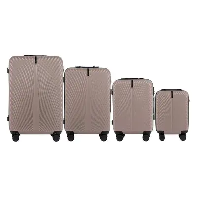 Tmavě béžová 4dílná sada skořepinových kufrů SWAN SN120-4, Set of 4 suitcases (L,M,S,XS) Wings A