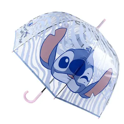 Dětský zdobený transparentní deštník Stitch