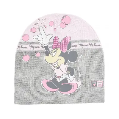 Minnie Mouse - licence Dívčí kojenecká zimní čepice - Minnie Mouse TH4146, šedá/ světle růžová B