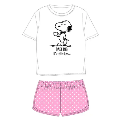 Snoopy - licence Dívčí pyžamo - Snoopy 5204570, bílá / růžová Barva: Bílá