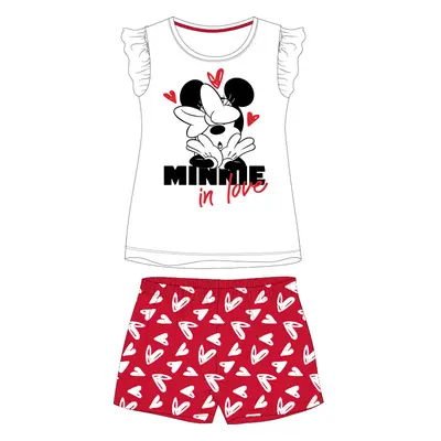 Minnie Mouse - licence Dívčí pyžamo - Minnie Mouse 52049378, bílá / červená Barva: Bílá