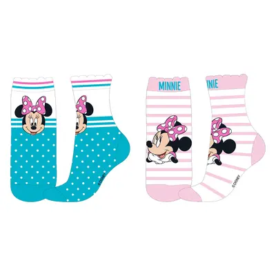 Minnie Mouse - licence Dívčí ponožky - Minnie Mouse 52349865, tyrkysová / růžový proužek Barva: 