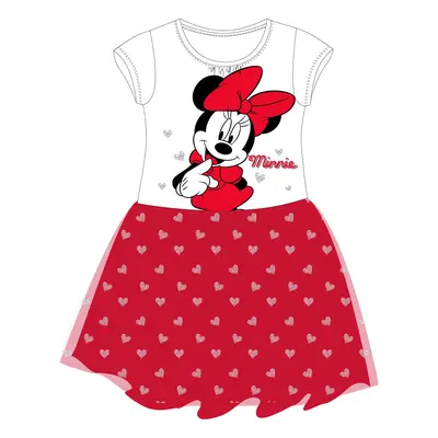 Minnie Mouse - licence Dívčí šaty - Minnie Mouse 5223C771CTN, bílá/červená Barva: Bílá