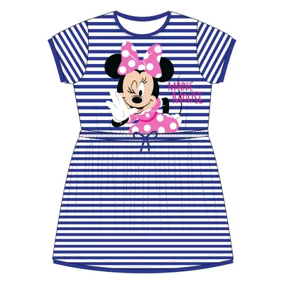 Minnie Mouse - licence Dívčí šaty - Minnie Mouse 5223C765W, modrá / proužek Barva: Modrá