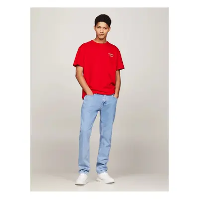 Tommy Jeans pánské červené tričko