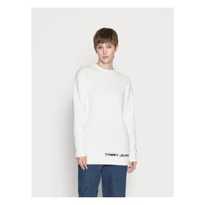 Tommy Jeans dámský bílý svetr LOFTY TURTLENECK