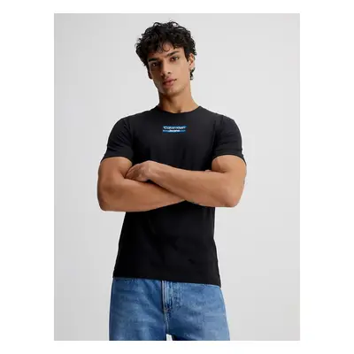 Calvin Klein pánské černé tričko TRANSPARENT STRIPE LOGO