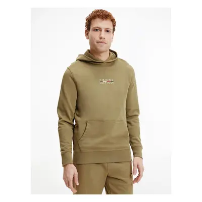 Tommy Hilfiger pánská khaki mikina Square logo