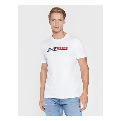 Tommy Jeans pánské bílé tričko Essential