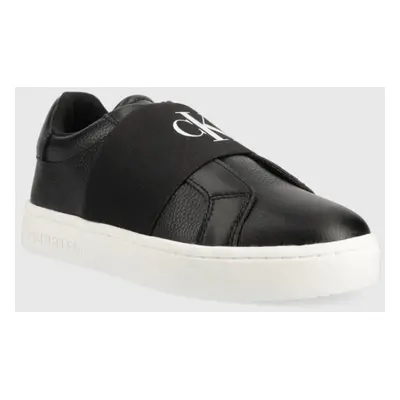 Calvin Klein dámské černé kožené tenisky CLASSIC CUPSOLE RIBBON LTH