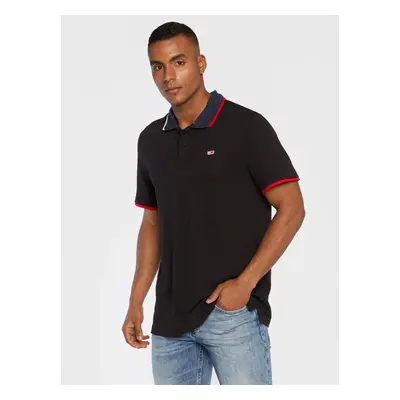 Tommy Jeans pánské černé polo tričko