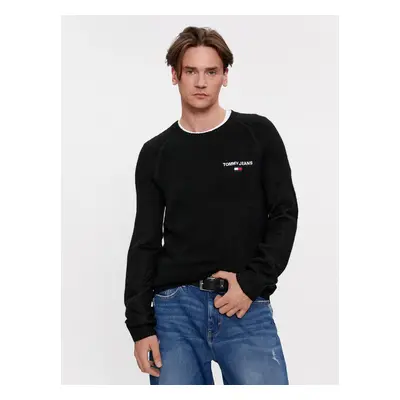 Tommy Jeans pánský černý svetr