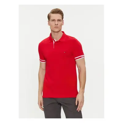 Tommy Hilfiger pánské červené polo tričko