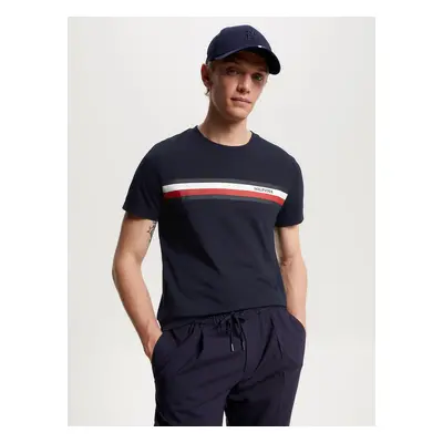 Tommy Hilfiger pánské tmavě modré triko Monotype