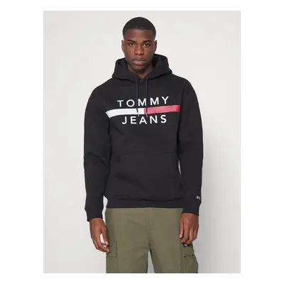 Tommy Jeans pánská černá mikina REFLECTIVE FLAG