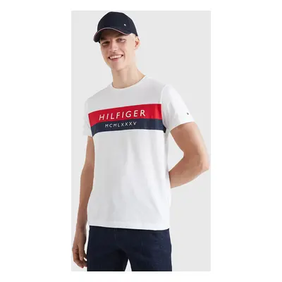 Tommy Hilfiger pánské bílé triko Two Tone