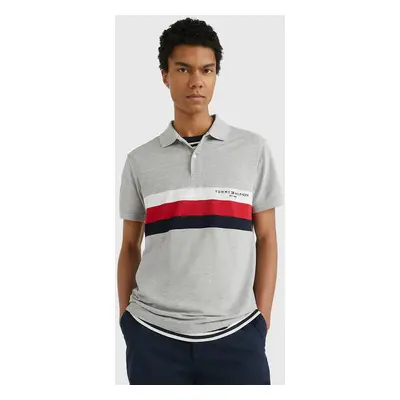 Tommy Hilfiger pánské šedé polo tričko