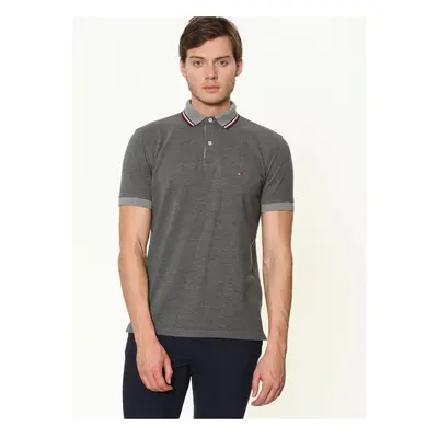 Tommy Hilfiger pánské šedé polo Oxford