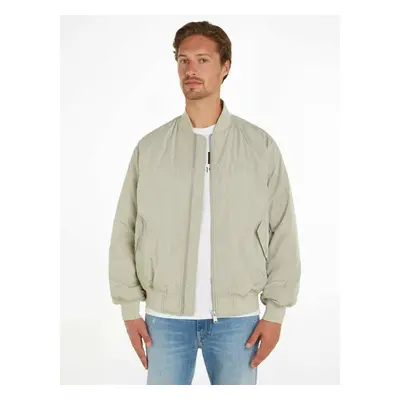 Tommy Jeans pánský šedo-zelený bomber