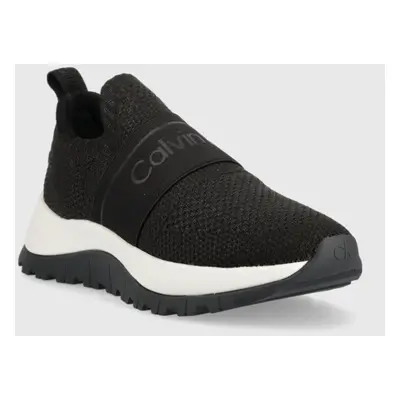 Calvin Klein dámské černé tenisky KNIT RUNNER SLIP ON