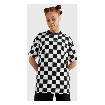 Tommy Jeans dámské černo-bílé triko CHECKER