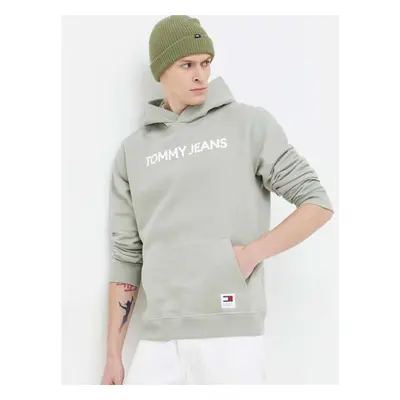 Tommy Jeans pánská zelená mikina