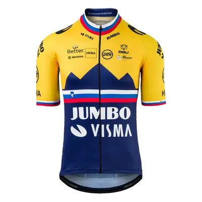 AGU Cyklistický dres s krátkým rukávem - JUMBO-VISMA 2021 - modrá/žlutá