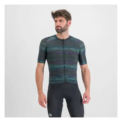 SPORTFUL Cyklistický dres s krátkým rukávem - GLITCH BOMBER - černá/vícebarevná