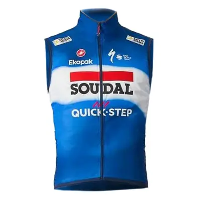 CASTELLI Cyklistická vesta - SOUDAL QUICK-STEP 2024 PRO LIGHT WIND - modrá/bílá/červená