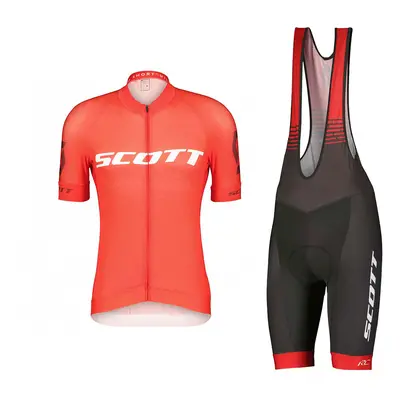 SCOTT Cyklistický krátký dres a krátké kalhoty - RC PRO SS - šedá/bílá/červená