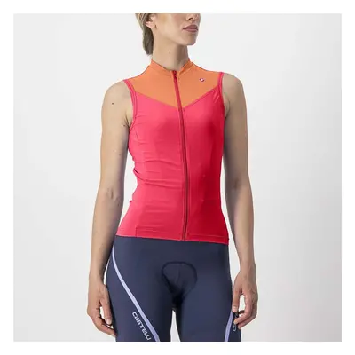 CASTELLI Cyklistický dres - SOLARIS LADY - červená/oranžová