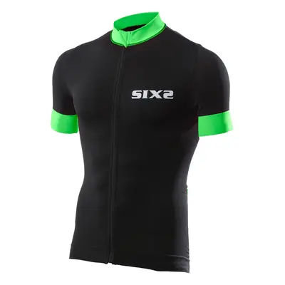 SIX2 Cyklistický dres s krátkým rukávem - BIKE3 STRIPES - zelená/černá