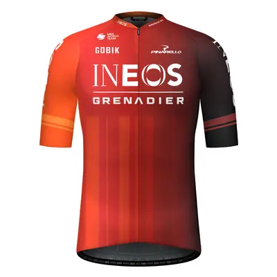 GOBIK Cyklistický dres s krátkým rukávem - ODYSSEY INEOS GRENADIERS 2024 - červená/oranžová