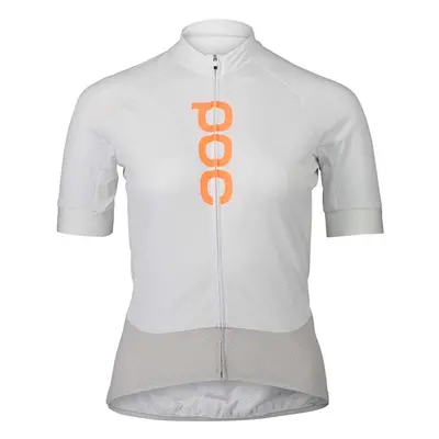 POC Cyklistický dres s krátkým rukávem - ESSENTIAL ROAD LADY - bílá/šedá