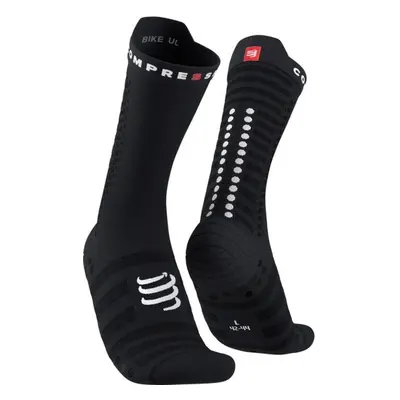 COMPRESSPORT Cyklistické ponožky klasické - PRO RACING SOCKS V4.0 ULTRALIGHT BIKE - černá/bílá